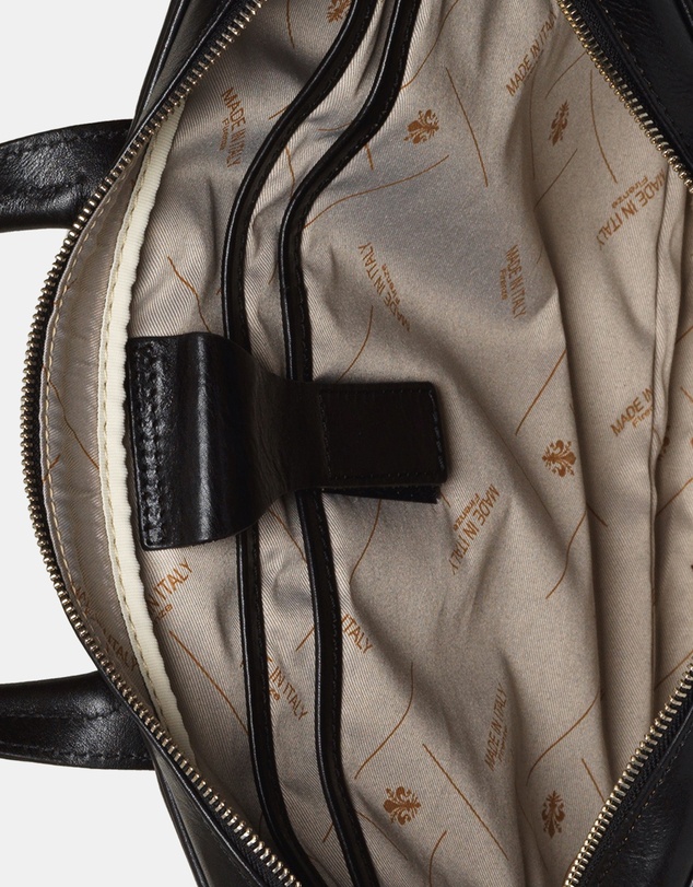 Republic of Florence - Pretoria Black Leather Laptop Briefcase
