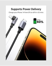 Ugreen - UGREEN MFi 90° USB-C to Lightning Cable Fast Charge 3A