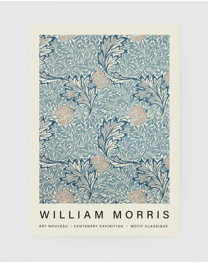 Inka Arthouse - Blue Flowers by William Morris Art Print