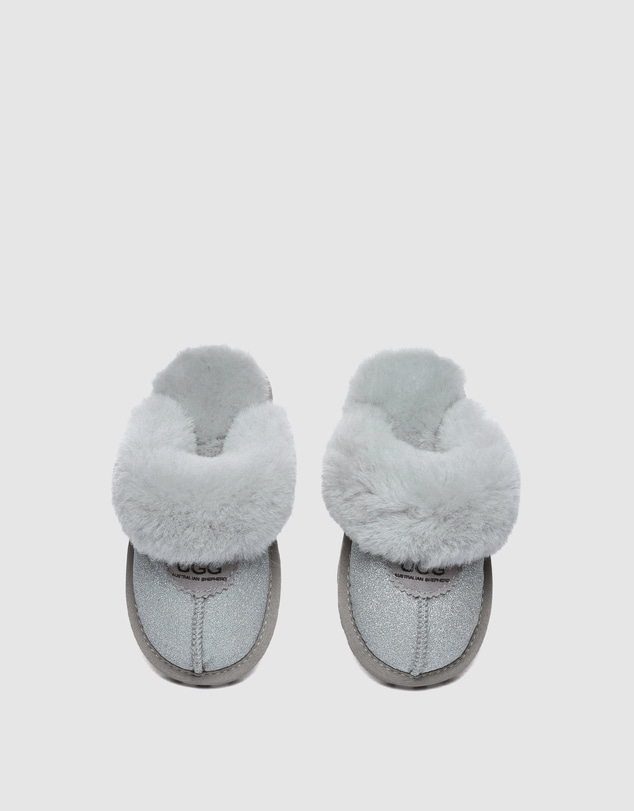 EVERAU - Australian Shepherd Ugg Kids Shirley Slipper Double Faced Sheepskin Upper House Shoes