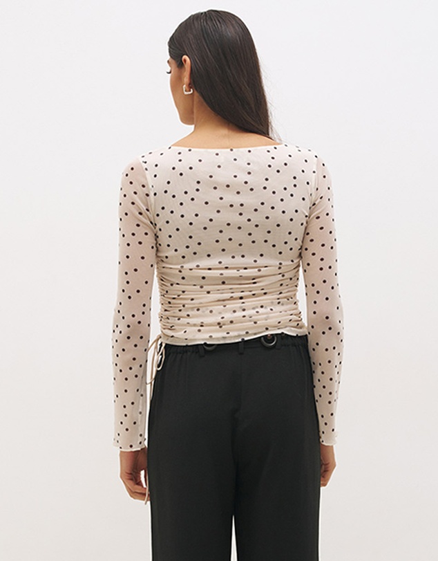 MON RENN - Vesper Spot Long Sleeve Top