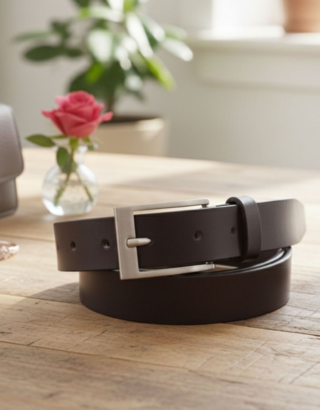 Jacaru - Jacaru 6012 Classic Ladies Leather Belt Brown 30mm