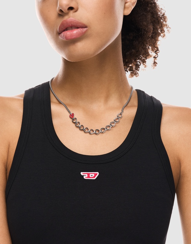 Diesel - D Logo Silver Necklace