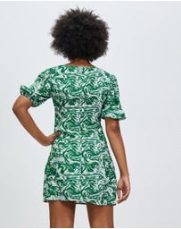 Third Form - Marble Balloon Sleeve Mini Dress