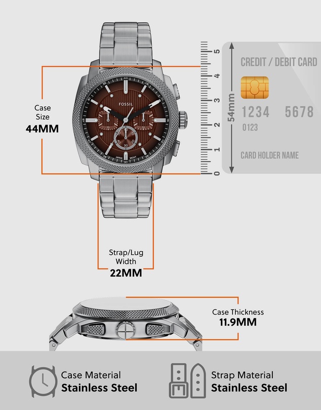 Fossil - Machine Silver Chronograph Watch