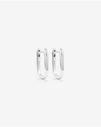 Michael Hill - Huggie Paperclip Earrings in Silver