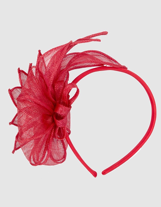 Max Alexander - Flower Red Sinamay Fascinator Headband