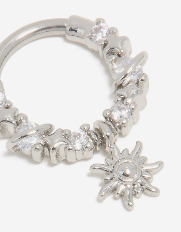 Lovisa - Surgical Steel Cubic Zirconia Celestial Star Drop Clicker Ring