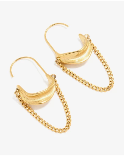 Lovisa - Waterproof Gold Plated Stainless Steel Chain Hoop Earrings