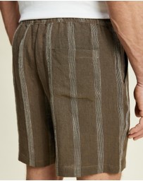 AERE - Linen Stripe Euro Shorts