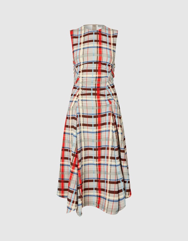 Stine Goya - Checkered Cady Sleeveless Gathered Midi Dress