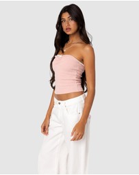 EDIKTED - Kacey Strapless Waffle Top