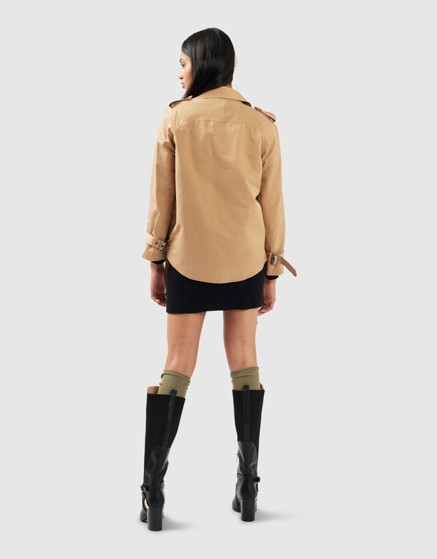 Belle & Bloom - Cool Nights Cropped Trench Coat