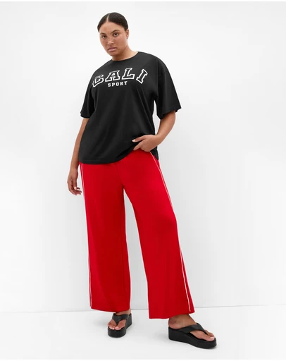 City Chic - Plus size Laid Back Cali Tee - black