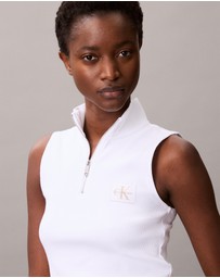 Calvin Klein Jeans - Sleeveless Quarter Zip Top