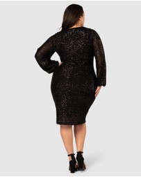 Pink Dusk by Curve Project - Pinky Promise Puff Sleeve Sequin Dress