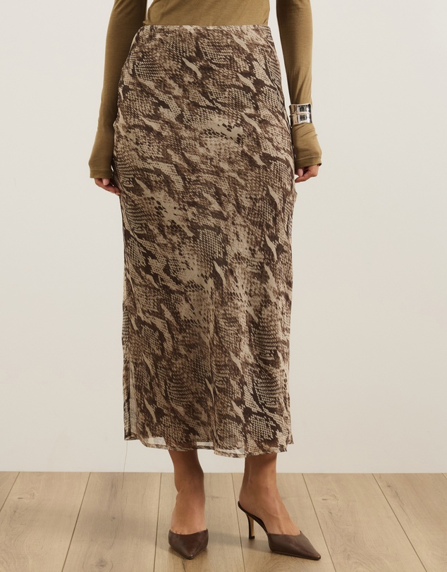 Atmos&Here - Keira Snake Print Maxi Skirt