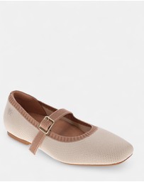 Mia Vita - Violet Mary-Jane Flats - Almond