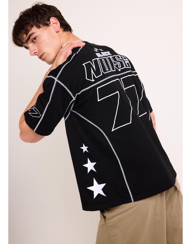 Black Noise White Rain - Noise Contrast Jersey T-Shirt