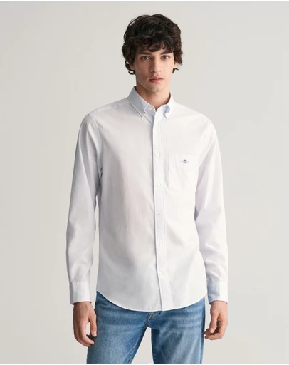 Gant - Regular Fit Classic Banker Stripe Poplin Shirt