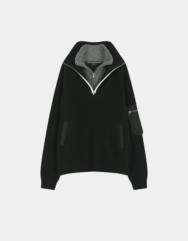 Andersson Bell - Double Layered Quarter Zip-Up Sweater