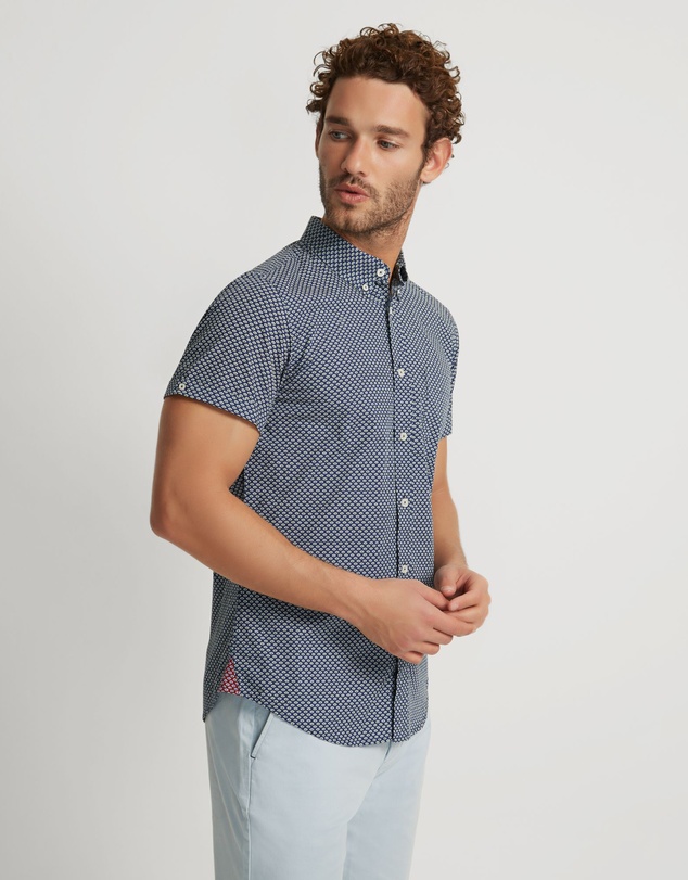Oxford - Tottenham Cotton Printed Short Sleeve Shirt