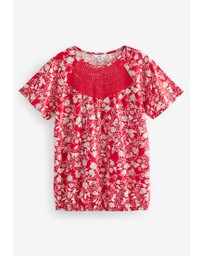 NEXT - Short Sleeve Crochet Bubblehem Top