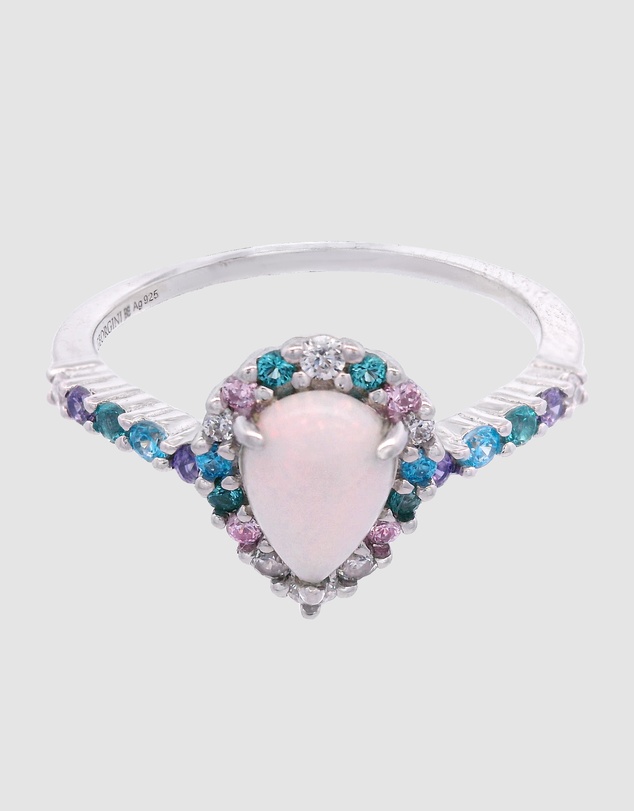 Georgini - GEORGINI WISTERIA CREATED OPAL FLORIBUNDA RING SILVER