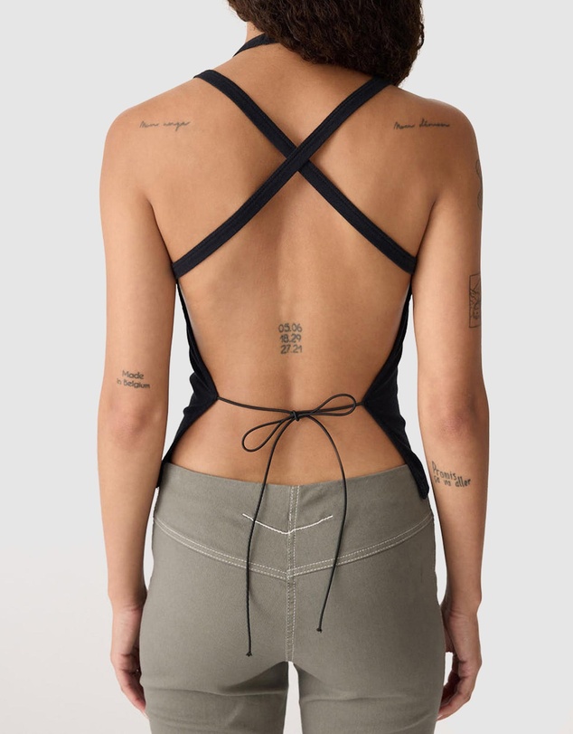 Bassike - Cross Back Tie Backless Tank