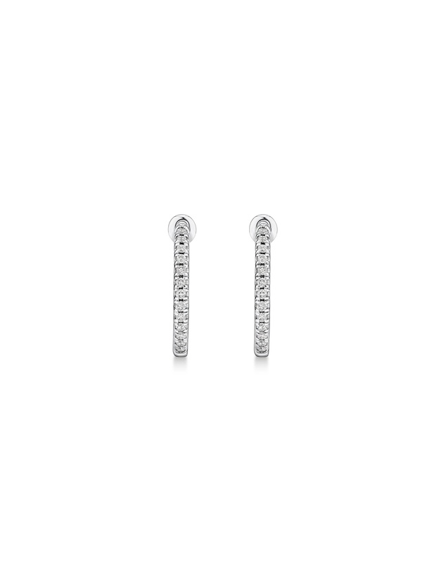 Michael Hill - Hoop Earrings With 0.25 Carat TW Of Diamonds in 10kt White Gold