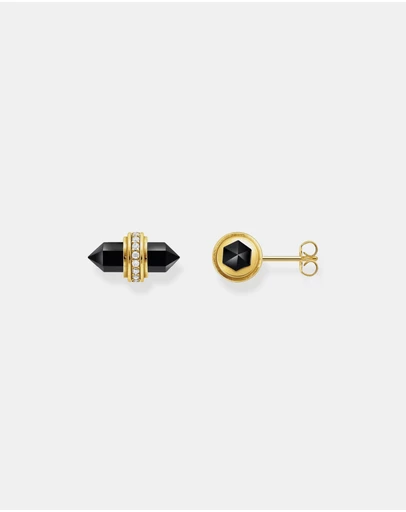THOMAS SABO - Crystal Ear Studs with Onyx Gold