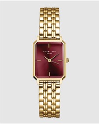 Rosefield - The Octagon XS Burgundy Gold-Tone Bracelet Watch