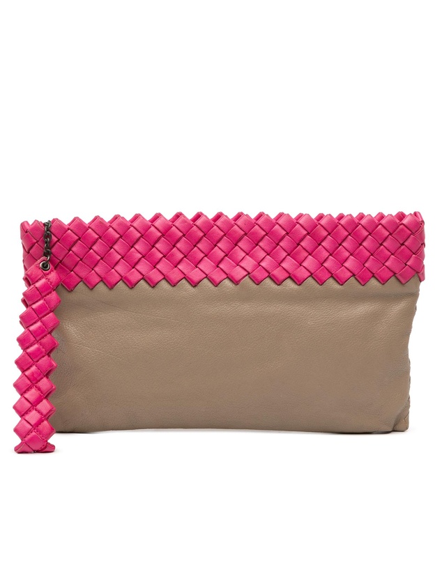 Pre-Loved by Azura Reborn - Pre-Loved Intrecciato Trimmed Bicolor Nappa Clutch
