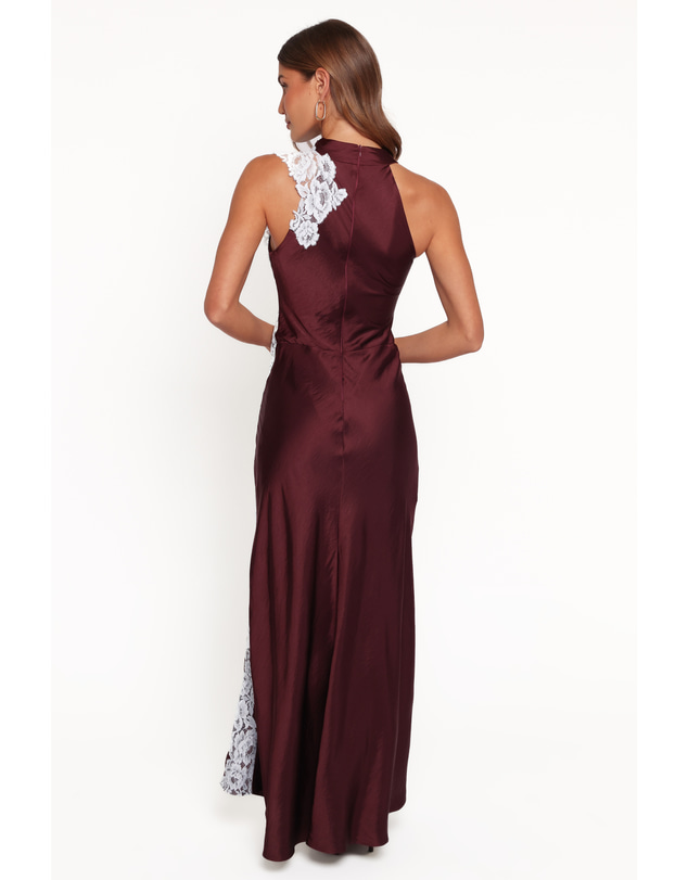 Petal & Pup - Lunita Halterneck Maxi Dress - Brown/Blue