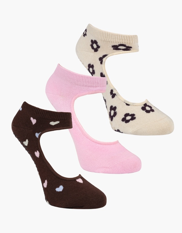 Pussyfoot - 3 Pack Bamboo Pilates Barre Yoga Grip Ankle Socks