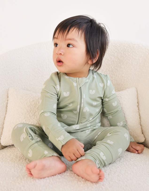 Kynd Baby - Day or Night Onesie in Sage Rainbow