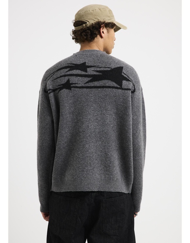 Black Noise White Rain - Rapture Knit Crew Jumper
