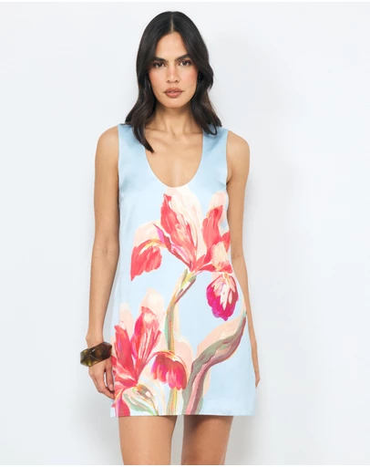 AERE - Rosalee Satin Shift Mini Dress