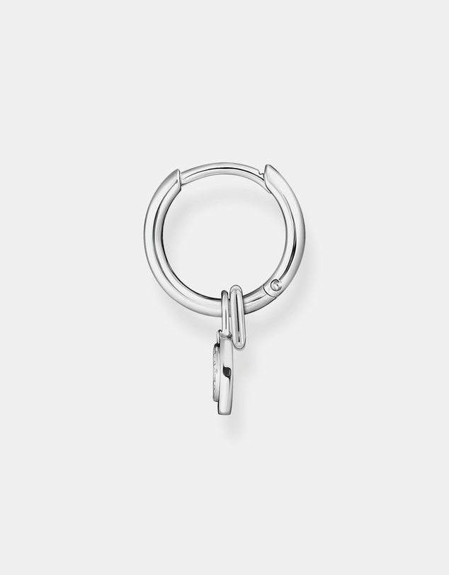 THOMAS SABO - Single Hoop Earring with Stones and Eyelet for Charms