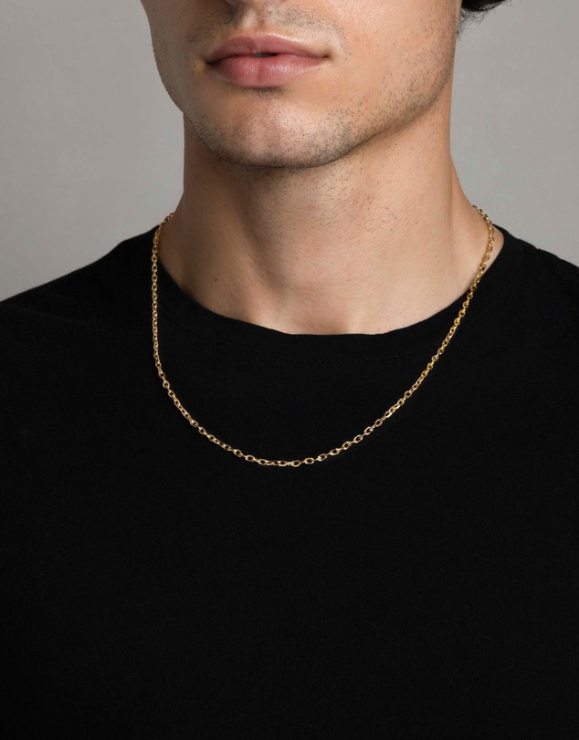 Nialaya Jewellery - Men's Gold Cable Chain