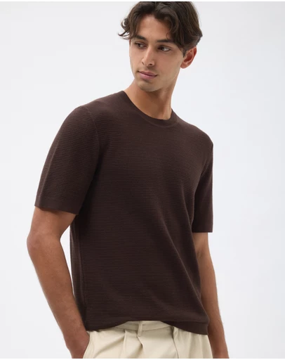 AERE - Textured Organic Cotton Knit T-Shirt
