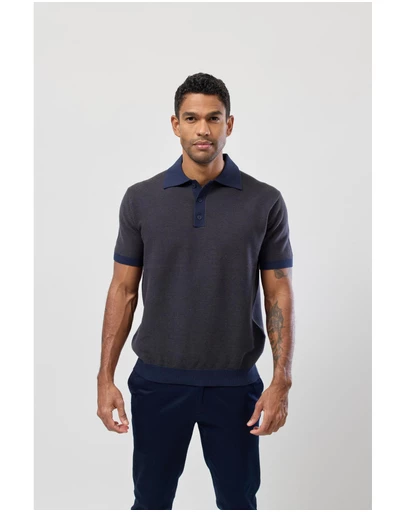 Brooksfield - Stripe Knitted Polo