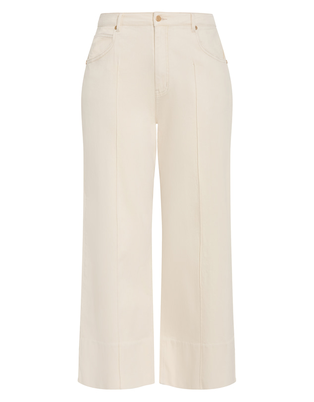 City Chic - Plus size Harley Fit Cara Wide Leg Crop Jean - natural