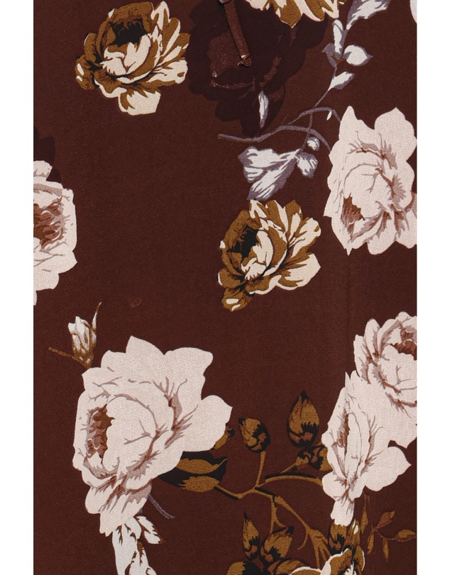 Petal & Pup - Sigrid Tie Cuff Mini Dress - Brown Floral