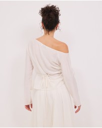 Calli - Amara Ruched Sheer Long Sleeve Top