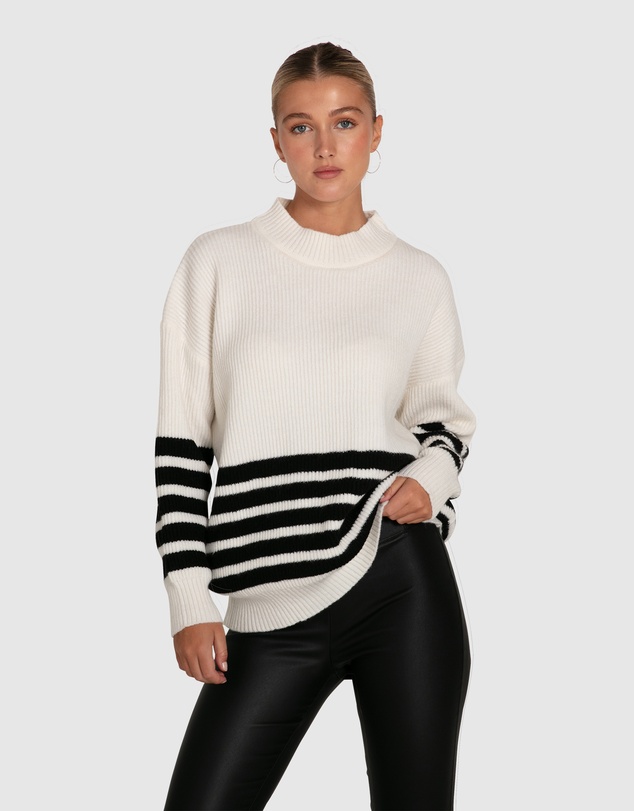 Belle & Bloom - Everything I Do Oversize Striped Knit