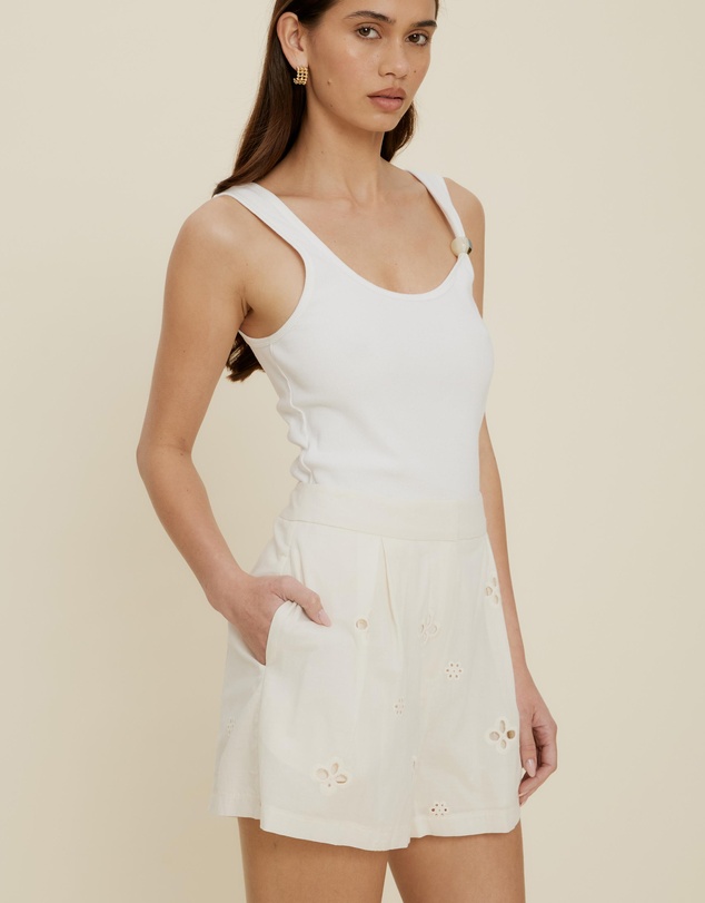 The Fated - Esther Tuck Broderie Shorts