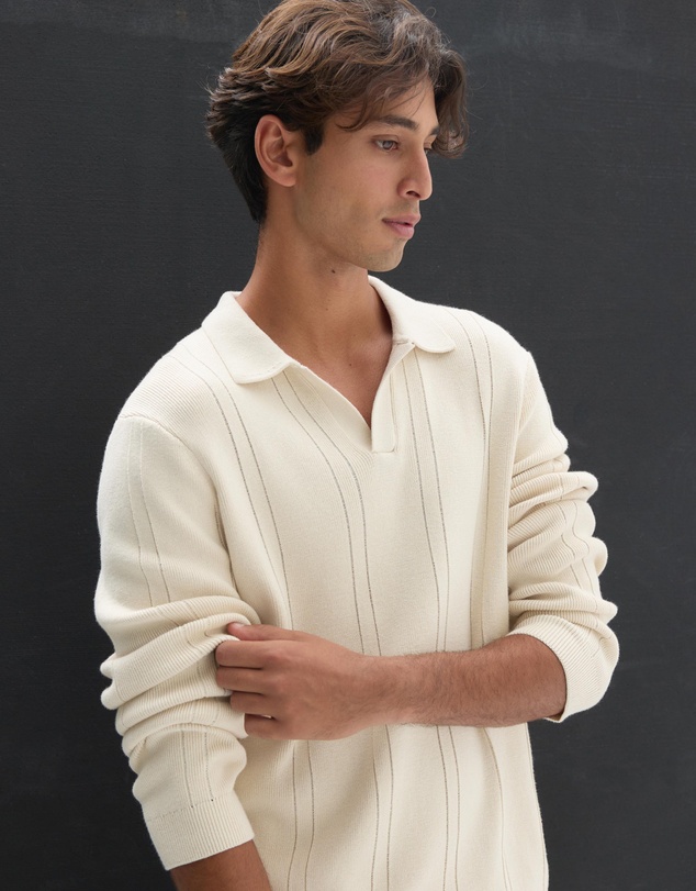 AERE - Organic Cotton Long Sleeve Polo