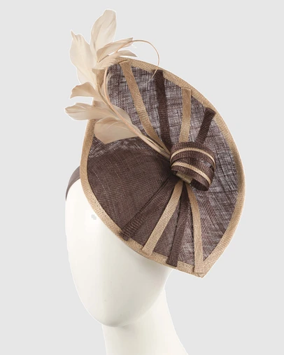 Max Alexander - Chocolate and Coffee Sinamay Racing Fascinator
