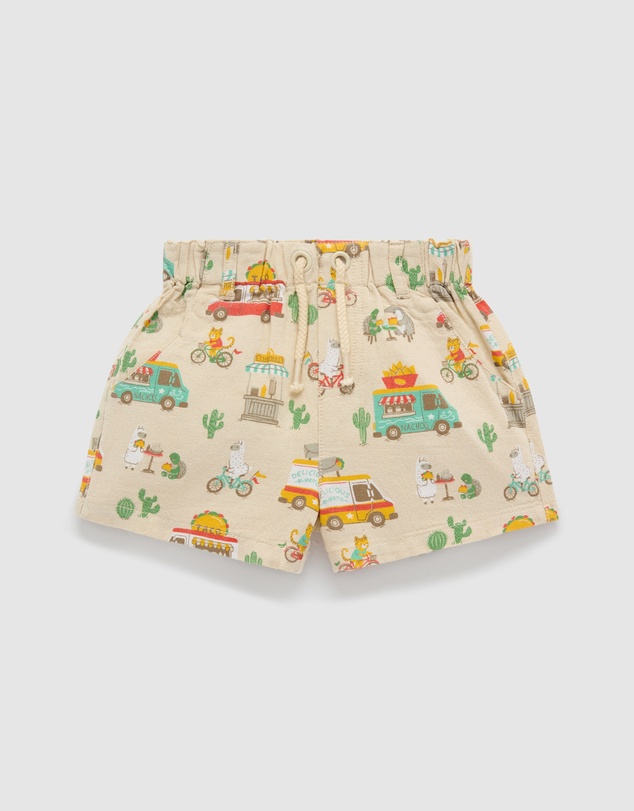 Purebaby - Pull on Printed Short -Kids-Babies
